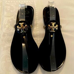 Tory Burch Mini Miller Jelly Thong Sandal Black Size 8 Hardly worn.